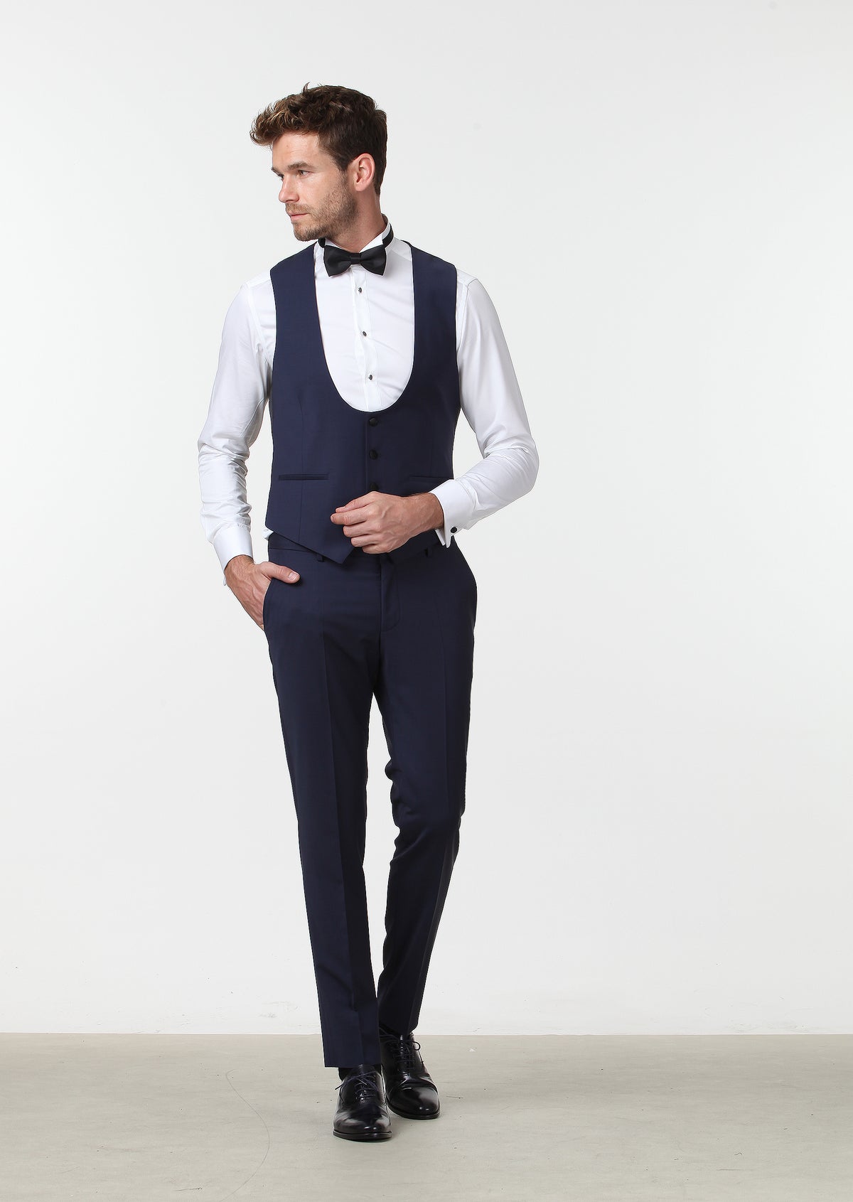 Saks Slim Fit Kelebek Yaka Klasik Yelek