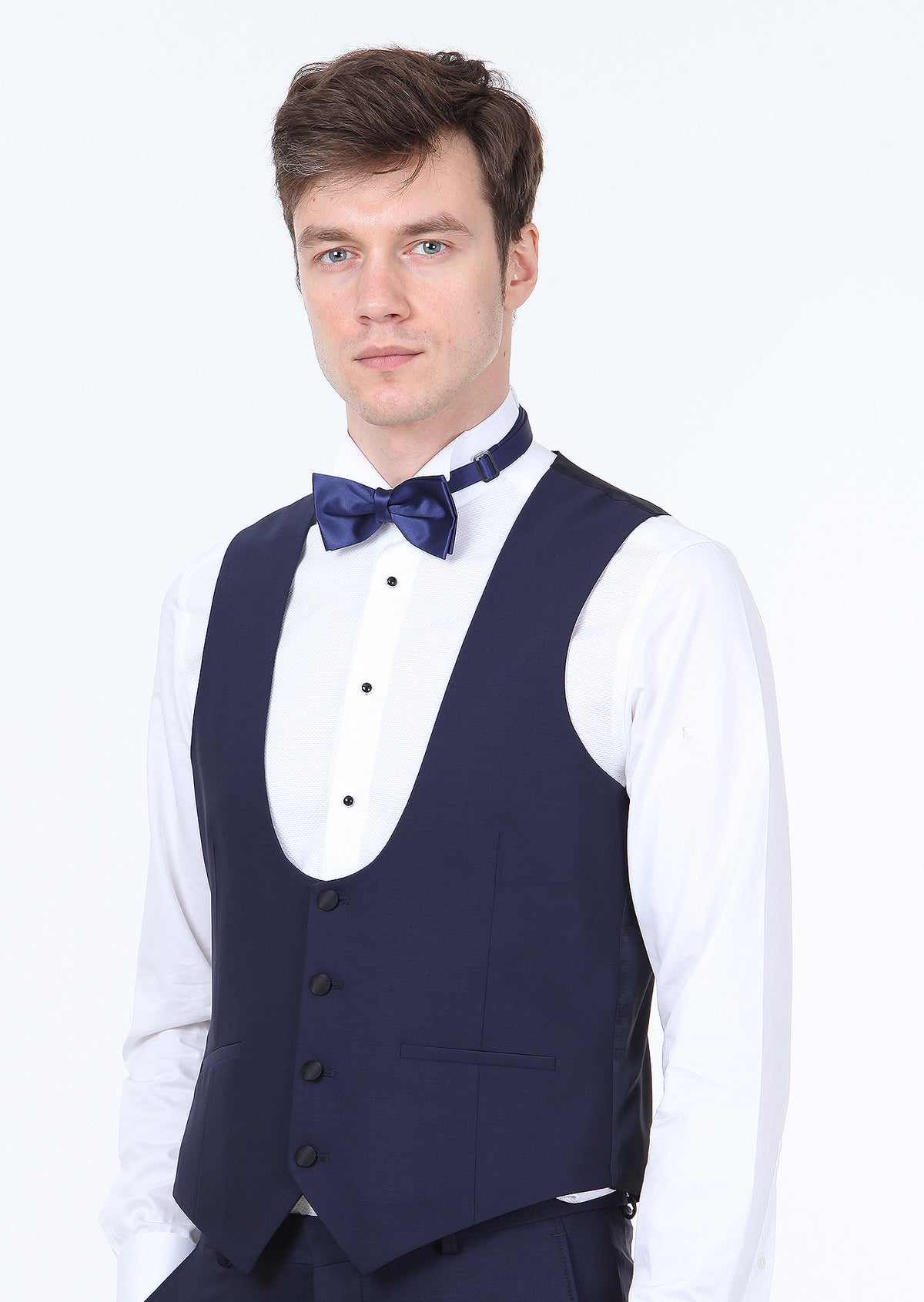 Saks Slim Fit Kelebek Yaka Klasik Yelek