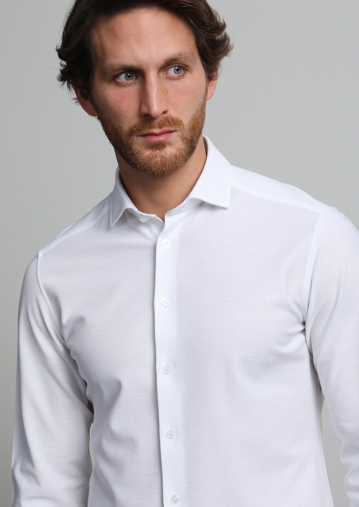 Beyaz Slim Fit Uzun Casual %100 Pamuk Gömlek