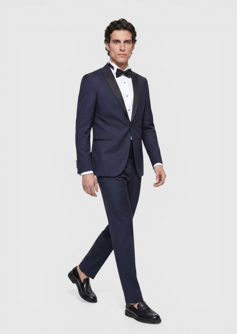 Saks Düz Slim Fit Kelebek Yaka Dokuma Smokin Takım Elbise