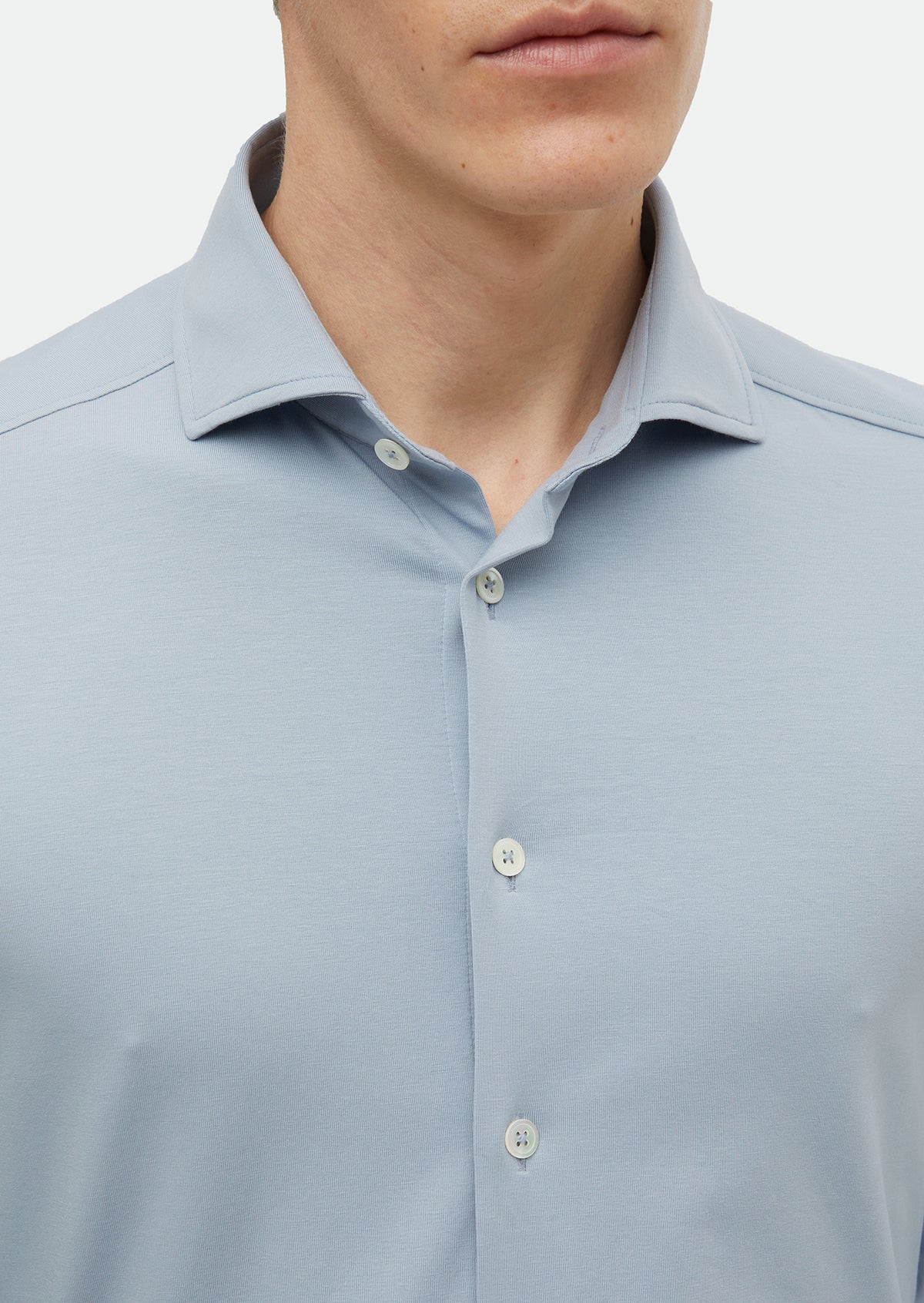 Mavi Düz Regular Fit Uzun Casual Pamuk Karışımlı Gömlek