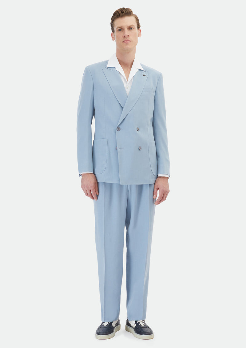 Mavi Düz Zeroweight Slim Fit Takım Elbise