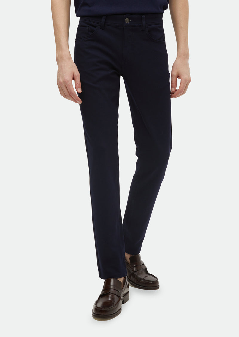 Lacivert Düz Örme Slim Fit Casual Pantolon