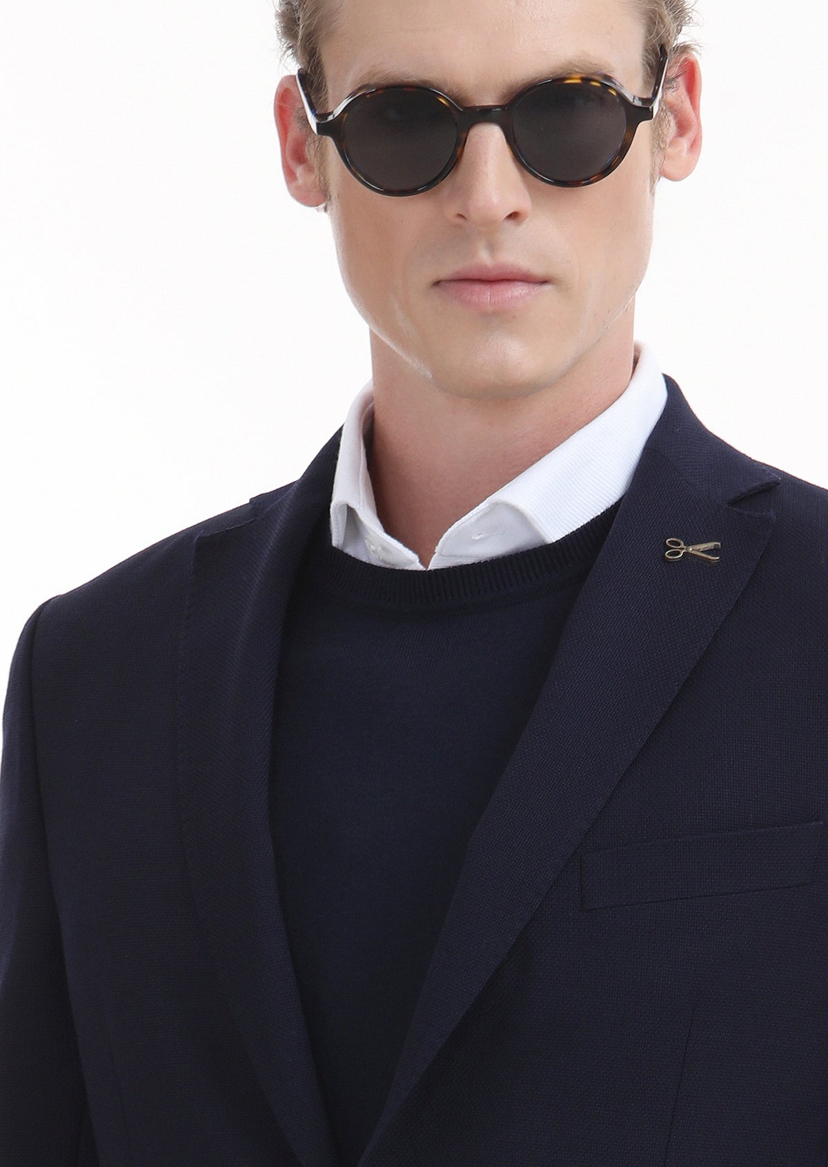 Lacivert Düz Zeroweight Slim Fit %100 Yün Ceket
