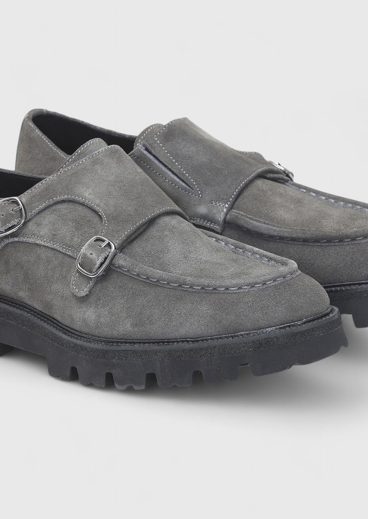 Koyu Gri Deri Casual Loafer