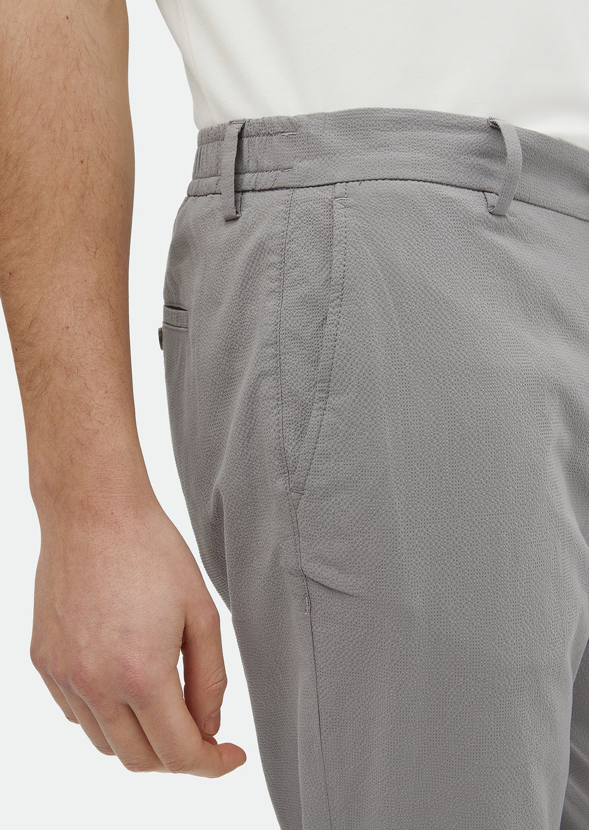 Gri Desenli Dokuma Jogging Fit Casual Pamuk Karışımlı Pantolon