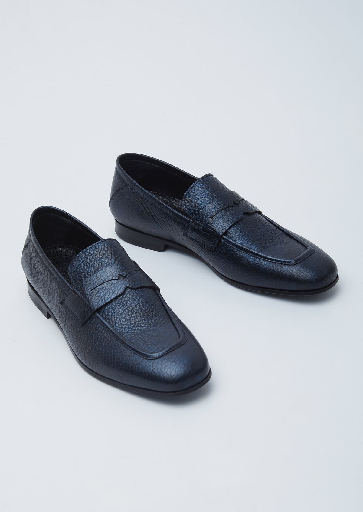 Lacivert Deri Klasik Loafer