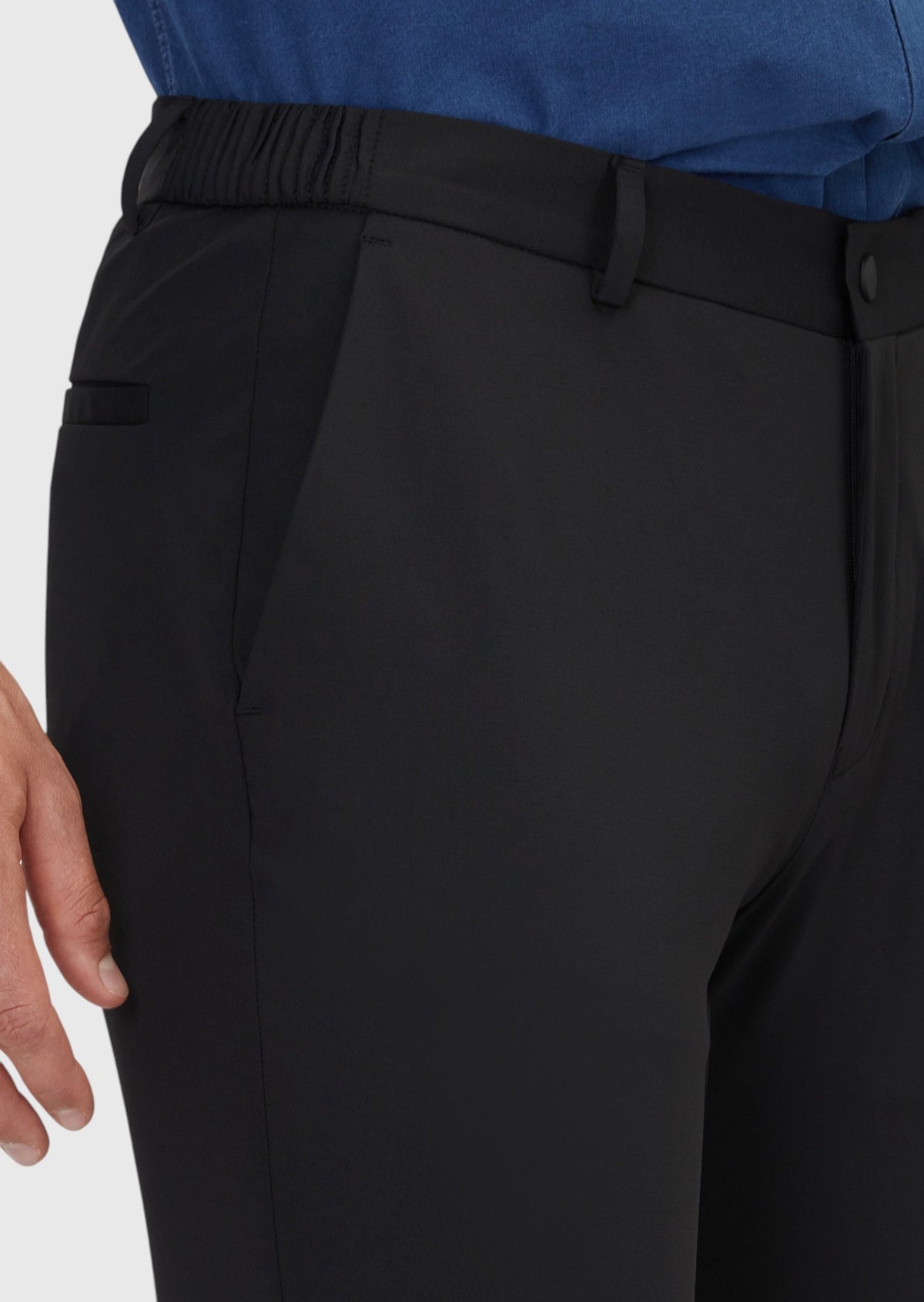 Siyah Düz Örme Jogging Fit Casual Pantolon
