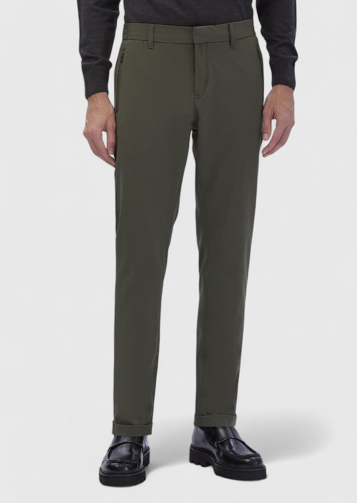 Haki Düz Örme Jogging Fit Casual Pantolon