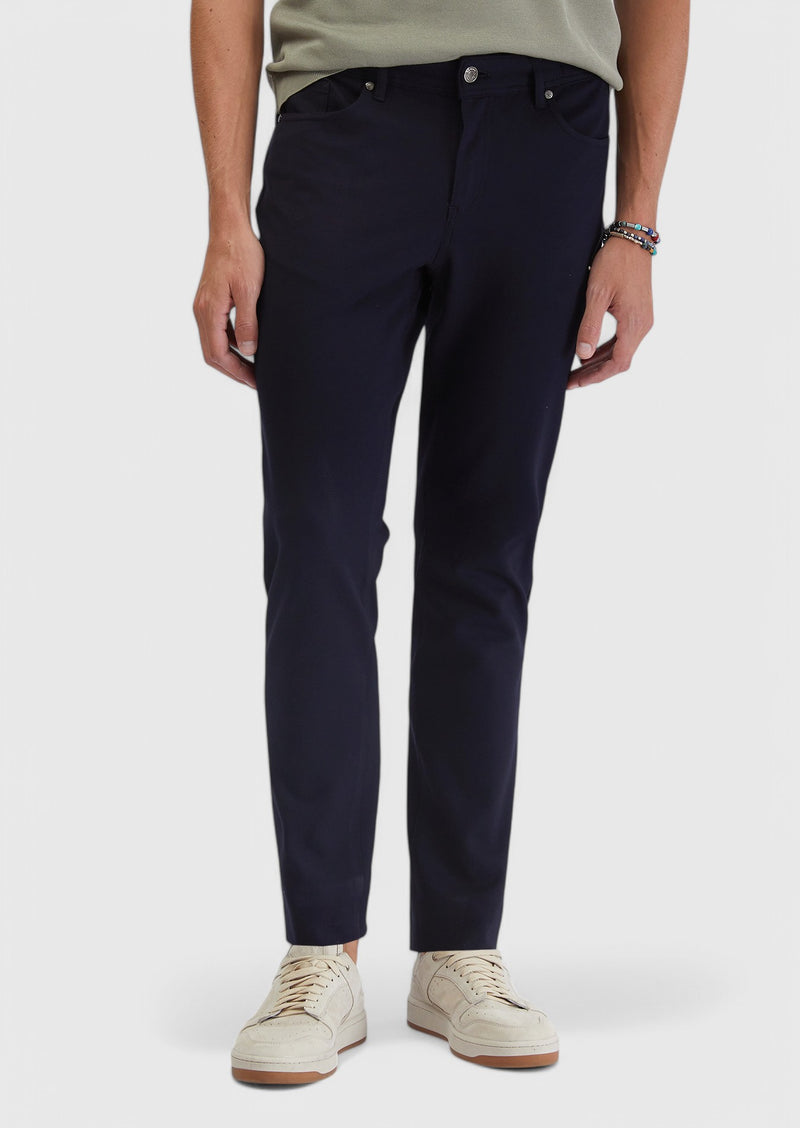 Lacivert Düz Örme Slim Fit Casual Pantolon