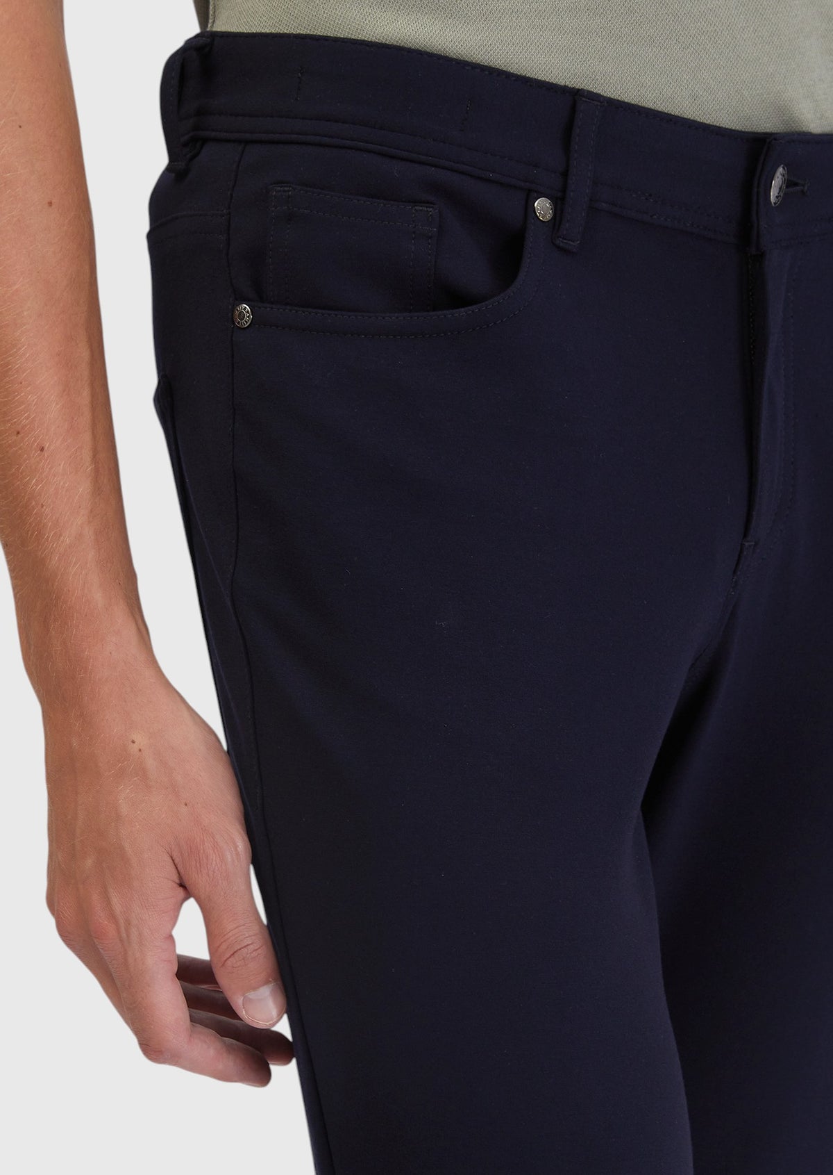 Lacivert Düz Örme Slim Fit Casual Pantolon