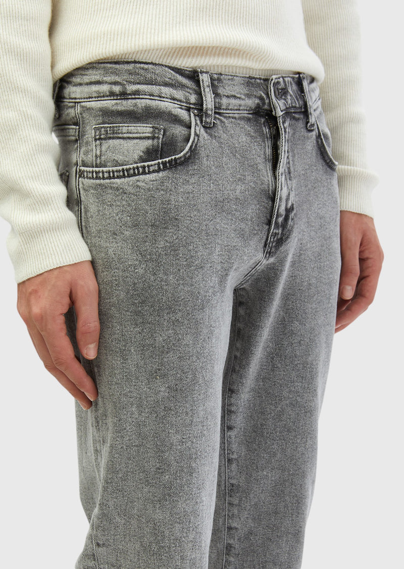 Gri Düz Regular Fit Denim %100 Pamuk Pantolon