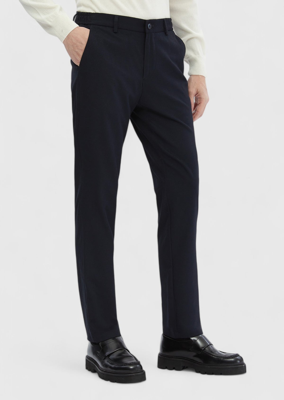 Lacivert Düz Dokuma Jogging Fit Casual Pantolon