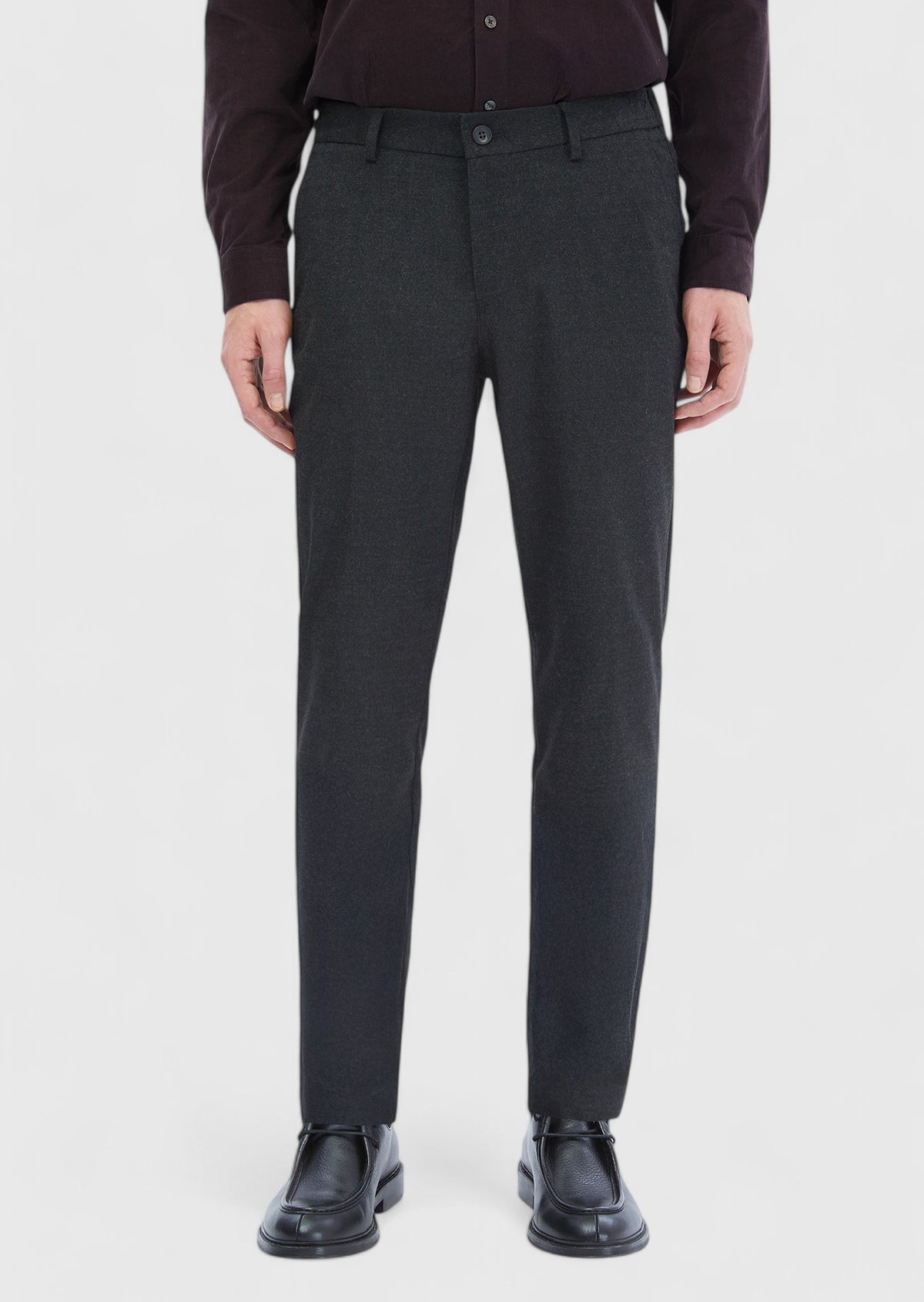 Antrasit Düz Dokuma Jogging Fit Casual Pantolon