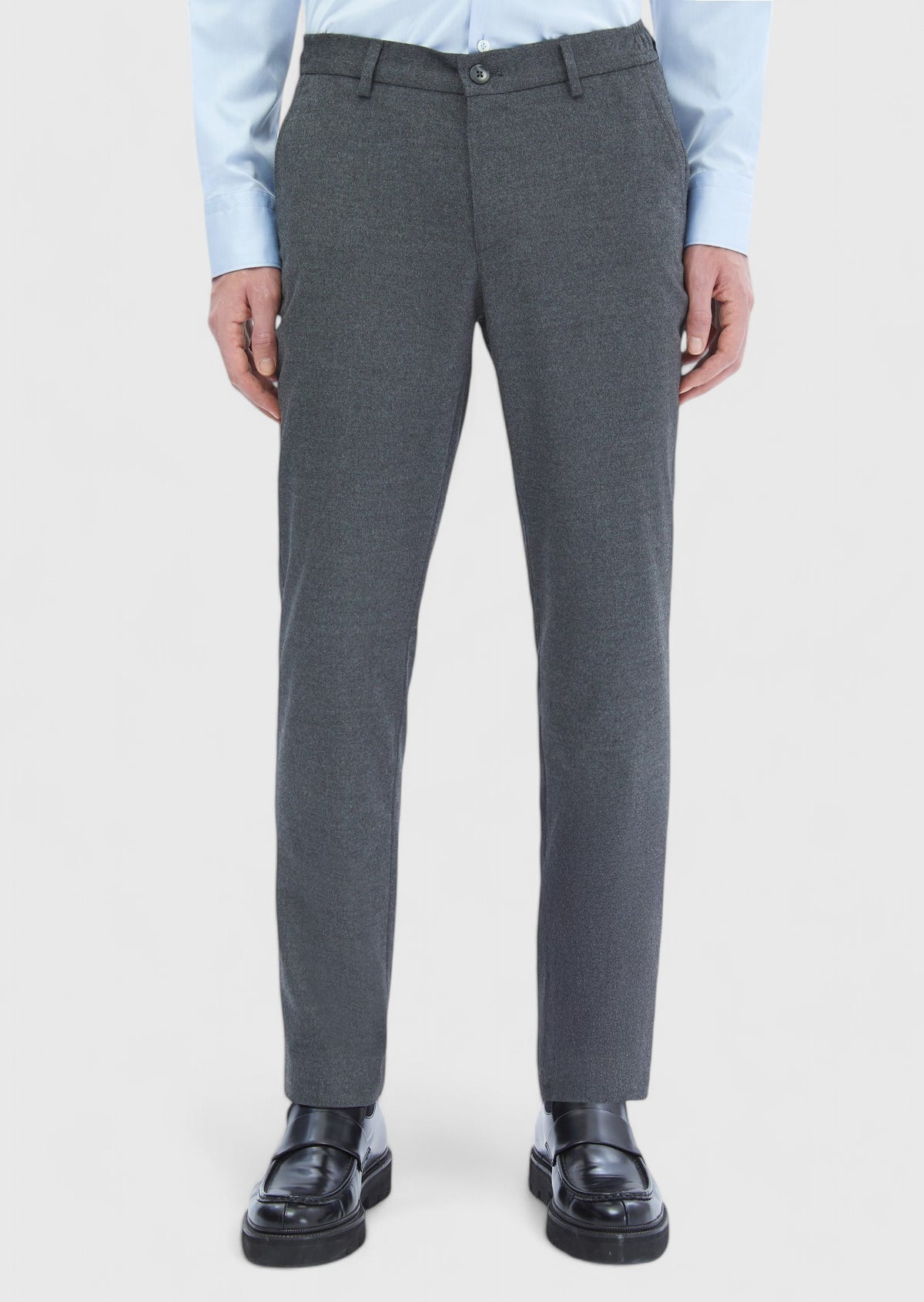 Gri Düz Dokuma Jogging Fit Casual Pantolon