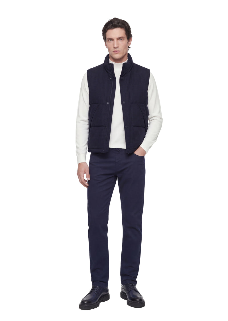 Lacivert Regular Fit Dik Yaka Casual Dokuma Spor Yelek