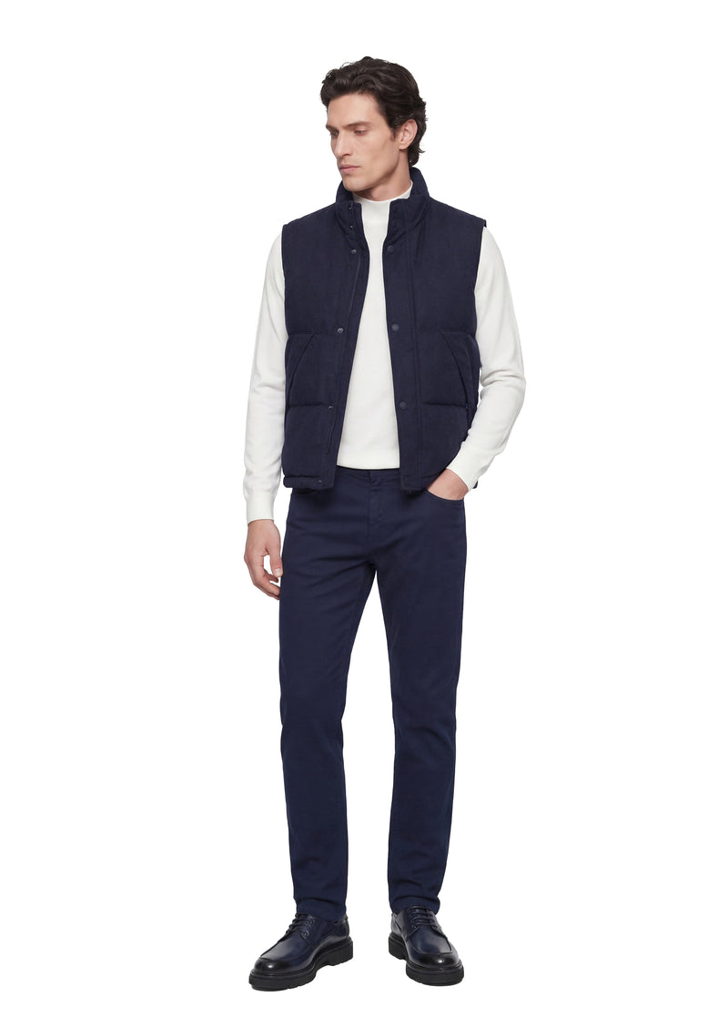 Lacivert Regular Fit Dik Yaka Casual Dokuma Spor Yelek