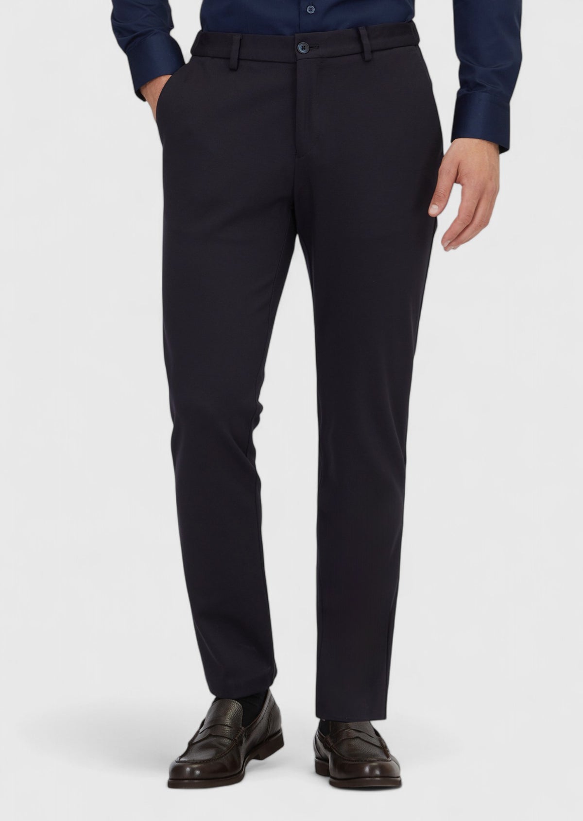 Lacivert Düz Örme Jogging Fit Casual Pantolon