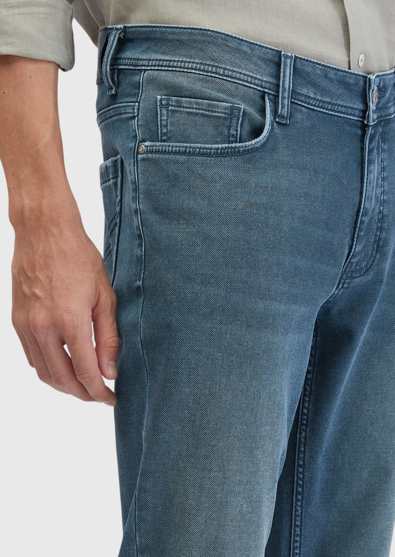 Mavi Düz Slim Fit Denim Pamuk Karışımlı Pantolon