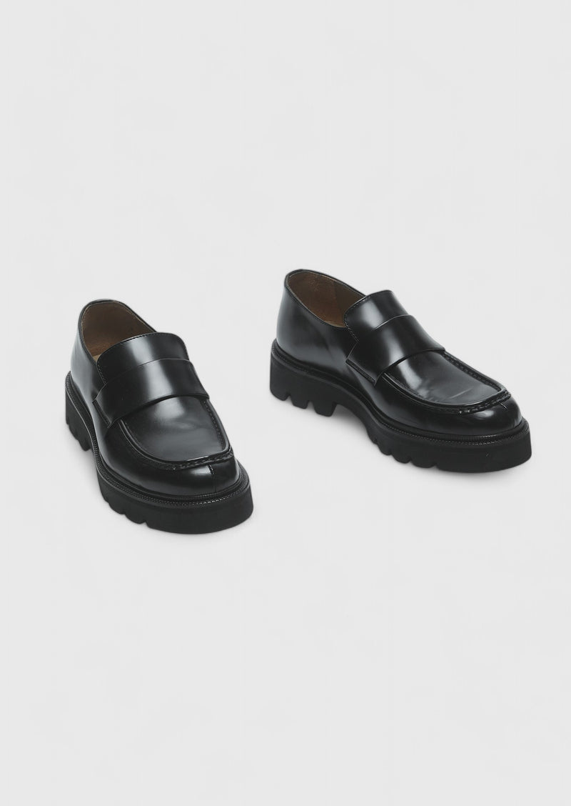 Siyah Deri Casual Loafer