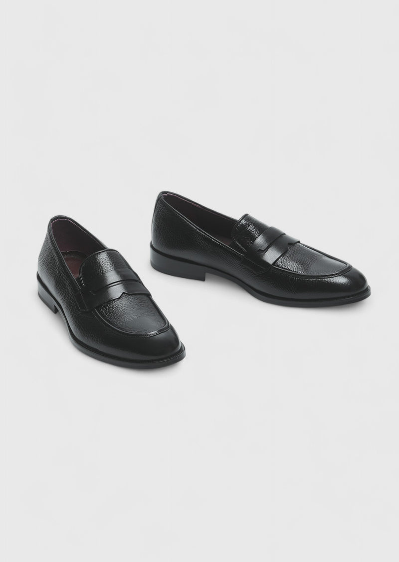 Siyah Deri Casual Loafer