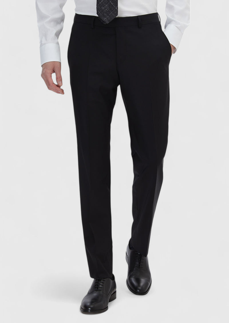 Siyah Modern Fit Klasik Yün Karışımlı Pantolon