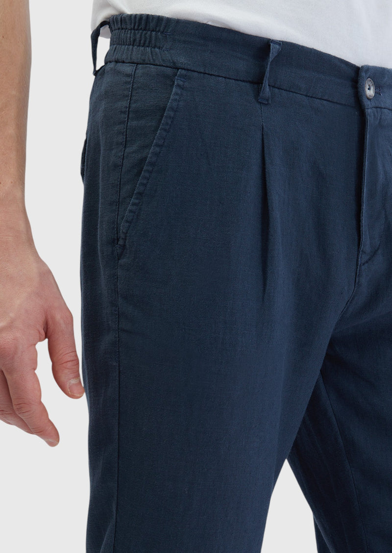 Antrasit Düz Dokuma Jogging Fit Casual %100 Keten Pantolon