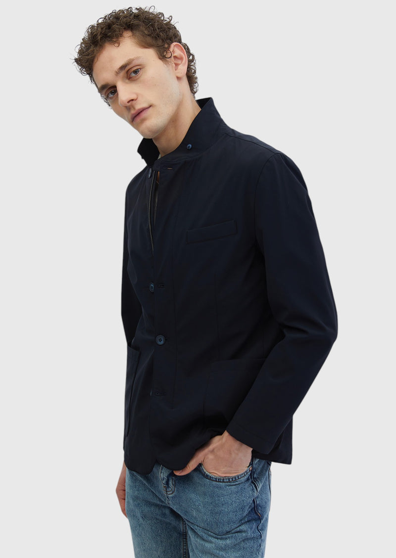 Lacivert Regular Fit Micro Jel Elyaflı Spor Ceket