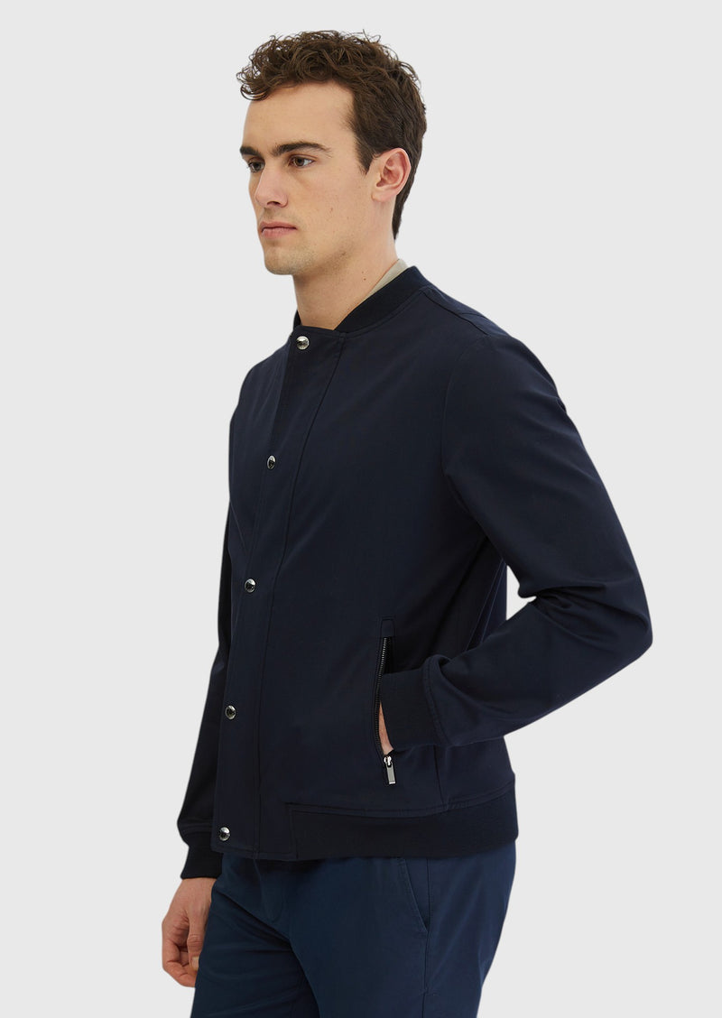 Lacivert Regular Fit Dik Yaka Casual Dokuma Mont