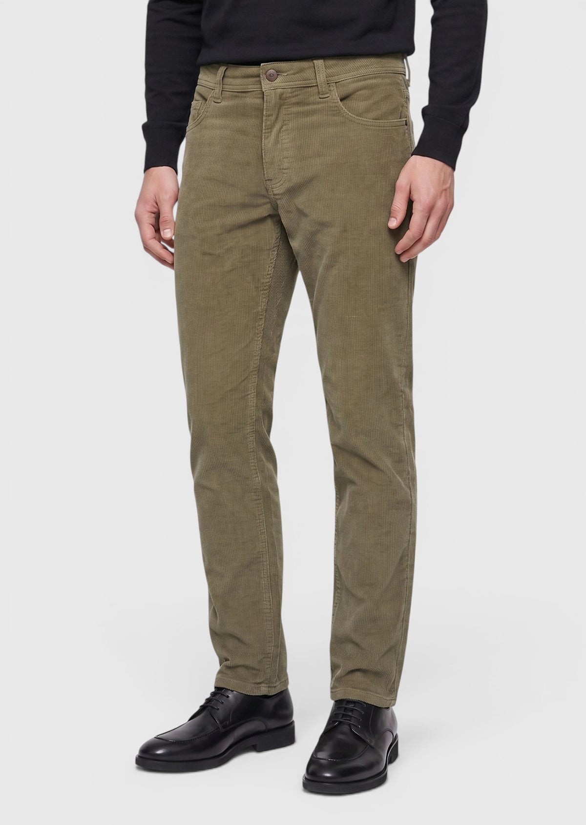 Açık Yeşil Düz Dokuma Slim Fit Kadife Casual Pamuk Karışımlı Pantolon