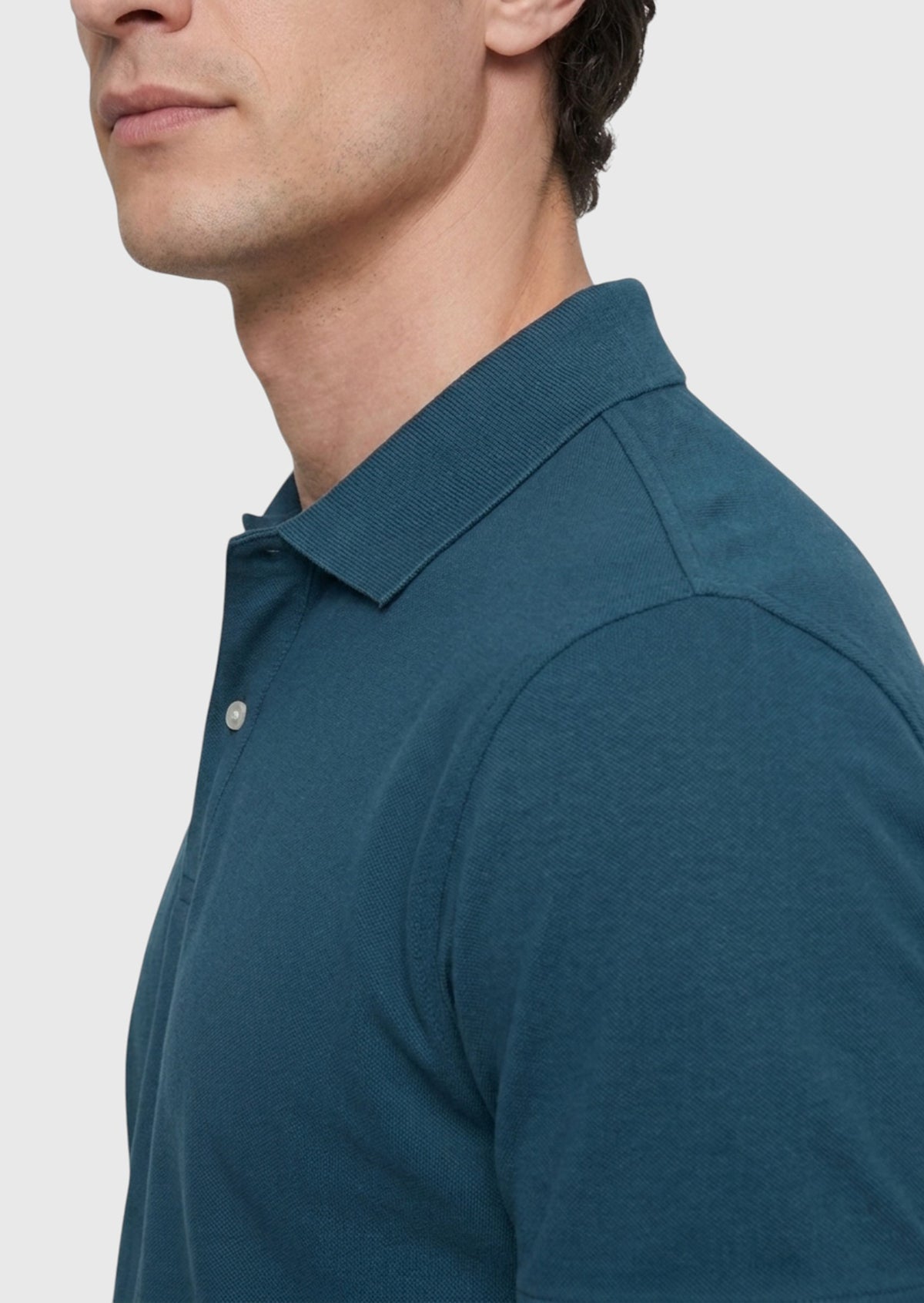 Petrol Düz Polo Yaka %100 Pamuk T-Shirt