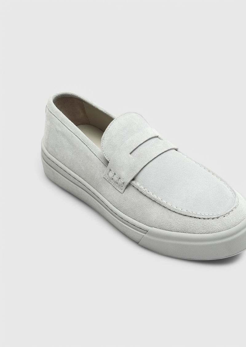 Açık Gri Süet Casual Loafer