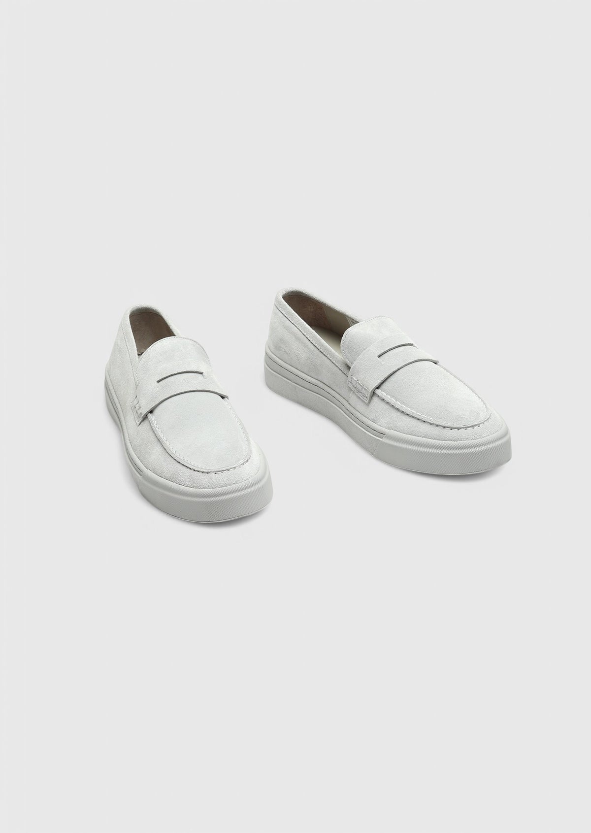 Açık Gri Süet Casual Loafer