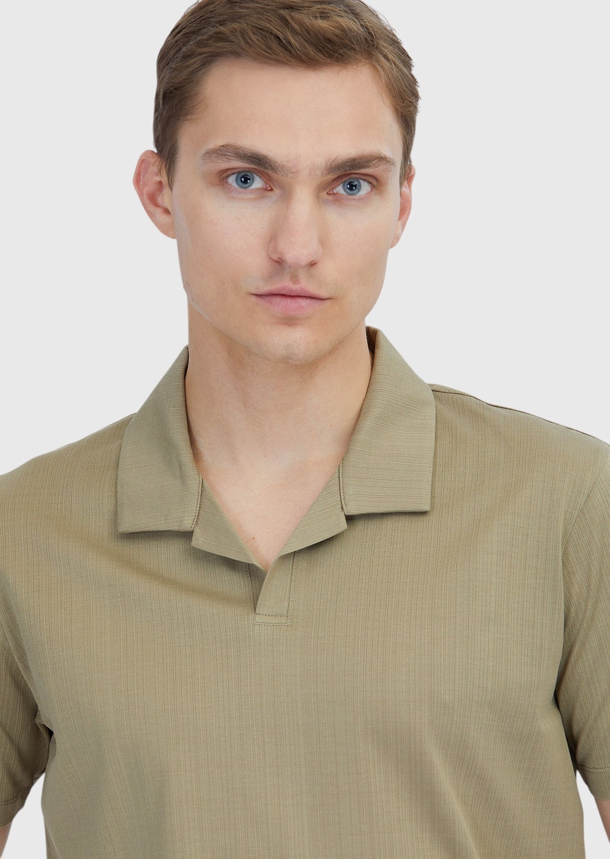 Vizon Jakarlı Polo Yaka %100 Pamuk T-Shirt