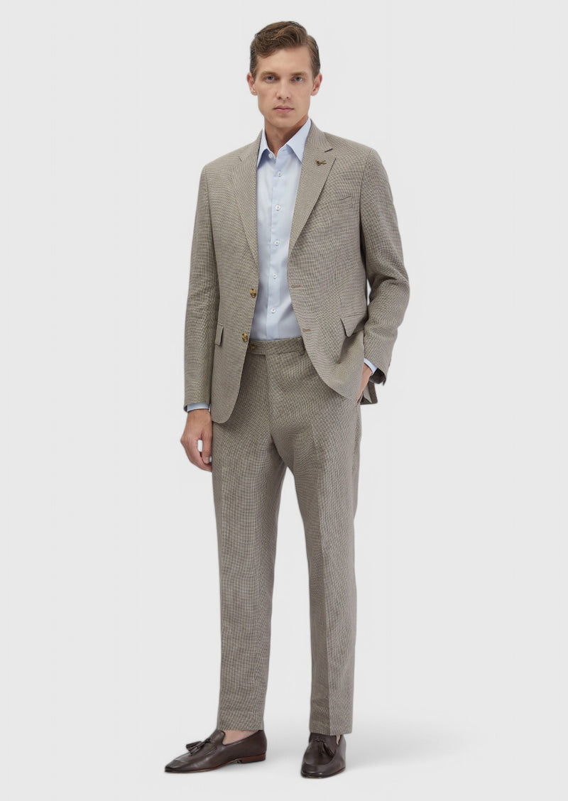 Kahverengi Zeroweight Slim Fit Yün Karışımlı Takım Elbise