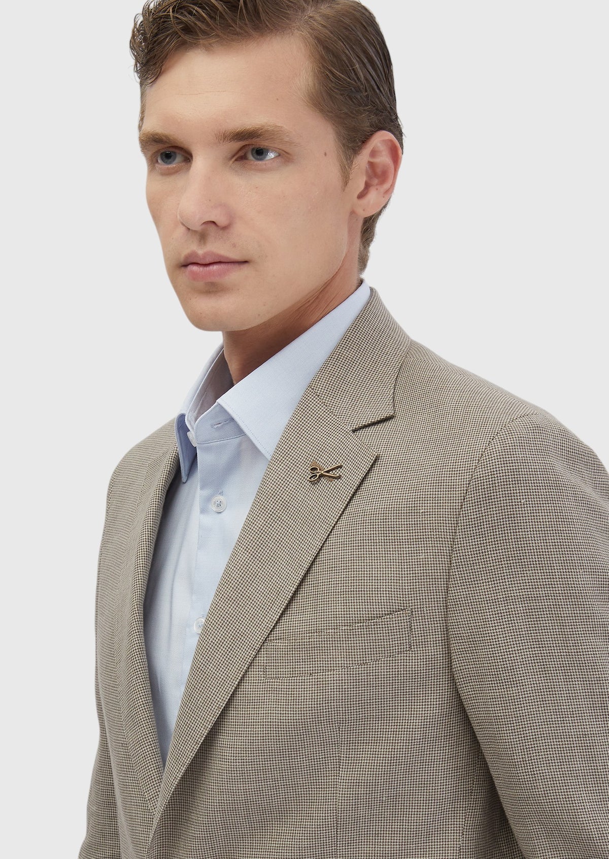 Kahverengi Zeroweight Slim Fit Yün Karışımlı Takım Elbise