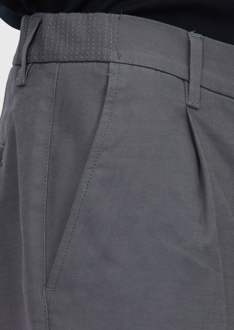 Gri Düz Dokuma Jogging Fit Casual Pamuk Karışımlı Pantolon