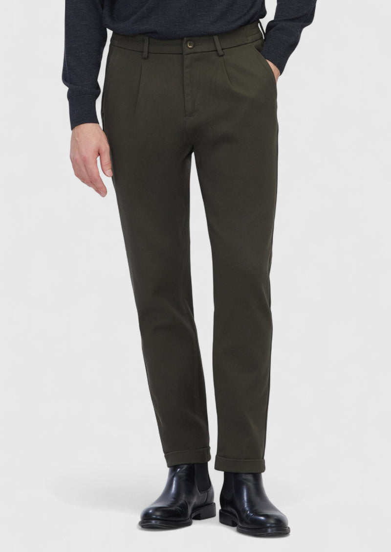 Haki Düz Dokuma Jogging Fit Casual Pamuk Karışımlı Pantolon