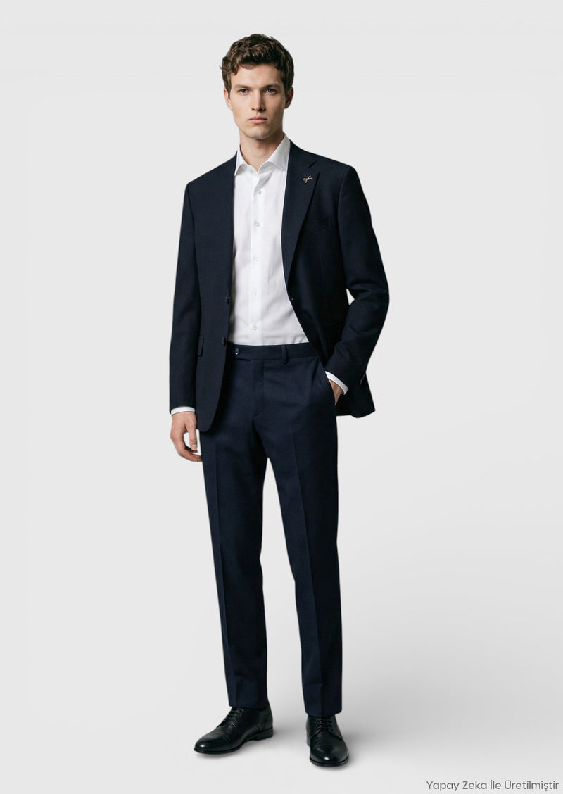 Siyah Shirt Shoulder Slim Fit %100 Yün Ceket