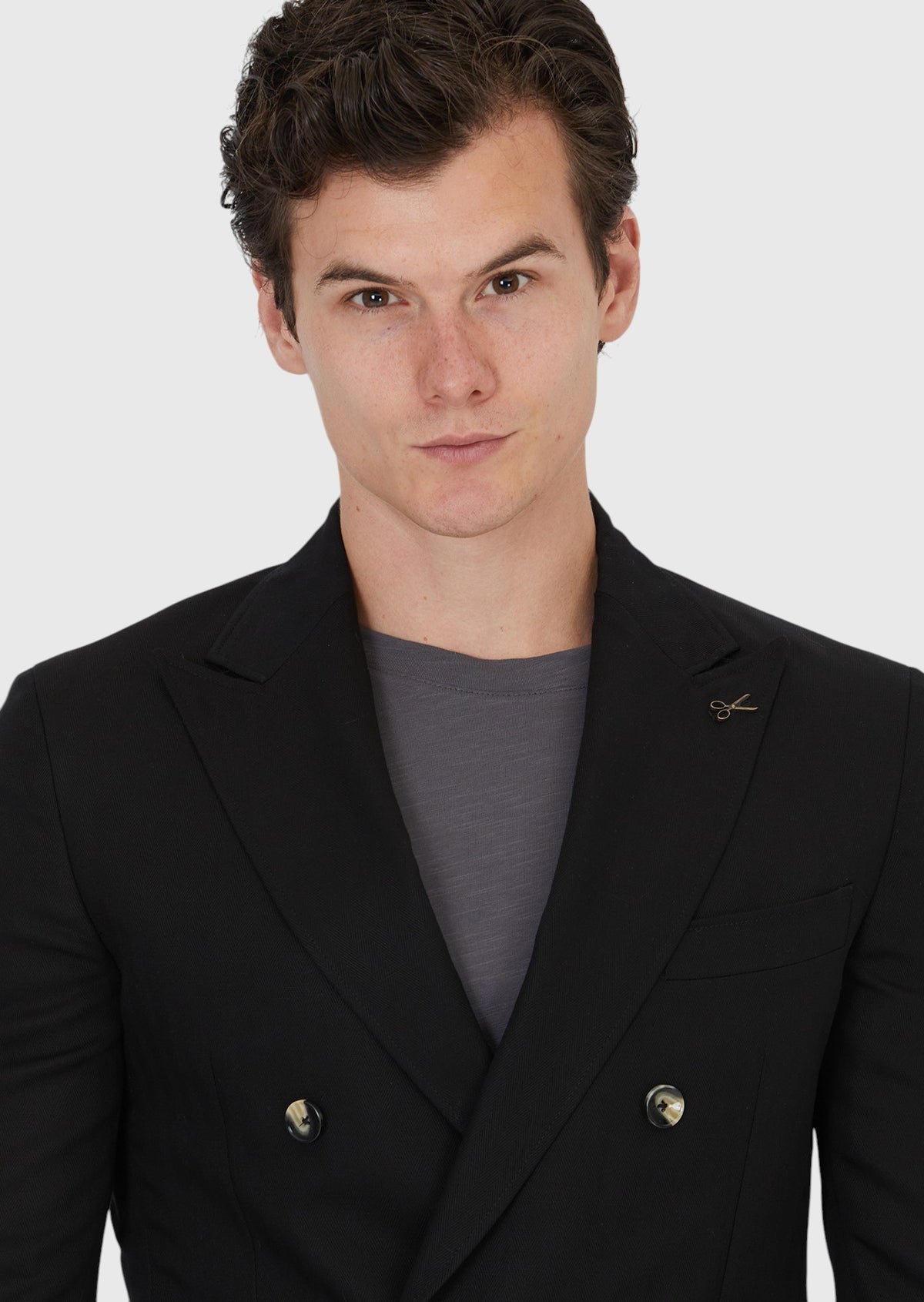 Siyah Zeroweight Slim Fit Keten Karışımlı Ceket