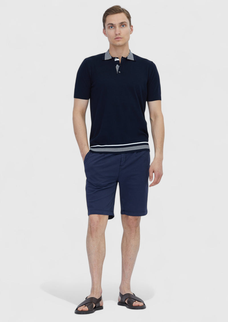 Lacivert Düz Polo Yaka %100 Pamuk T-Shirt