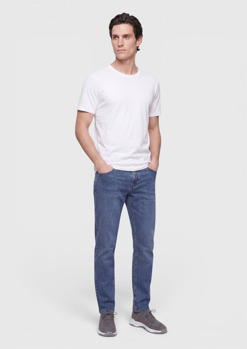 Beyaz Düz Bisiklet Yaka %100 Pamuk T-Shirt
