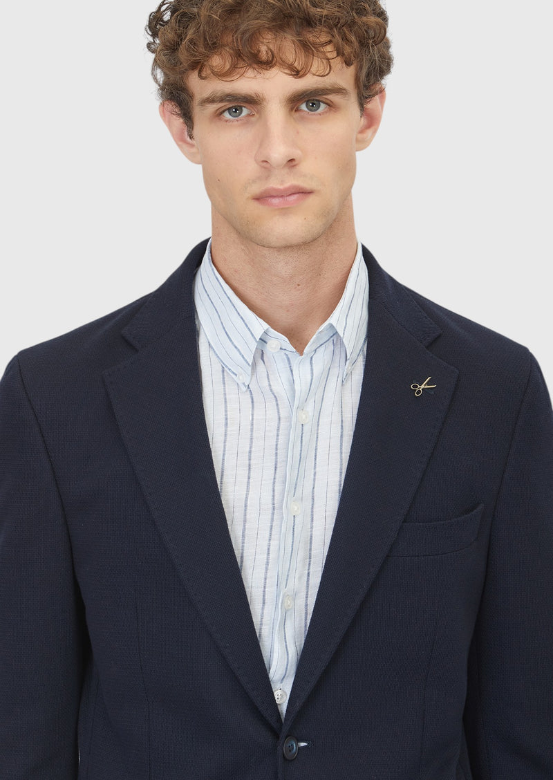 Lacivert Shirt Shoulder Slim Fit %100 Pamuk Örme Ceket