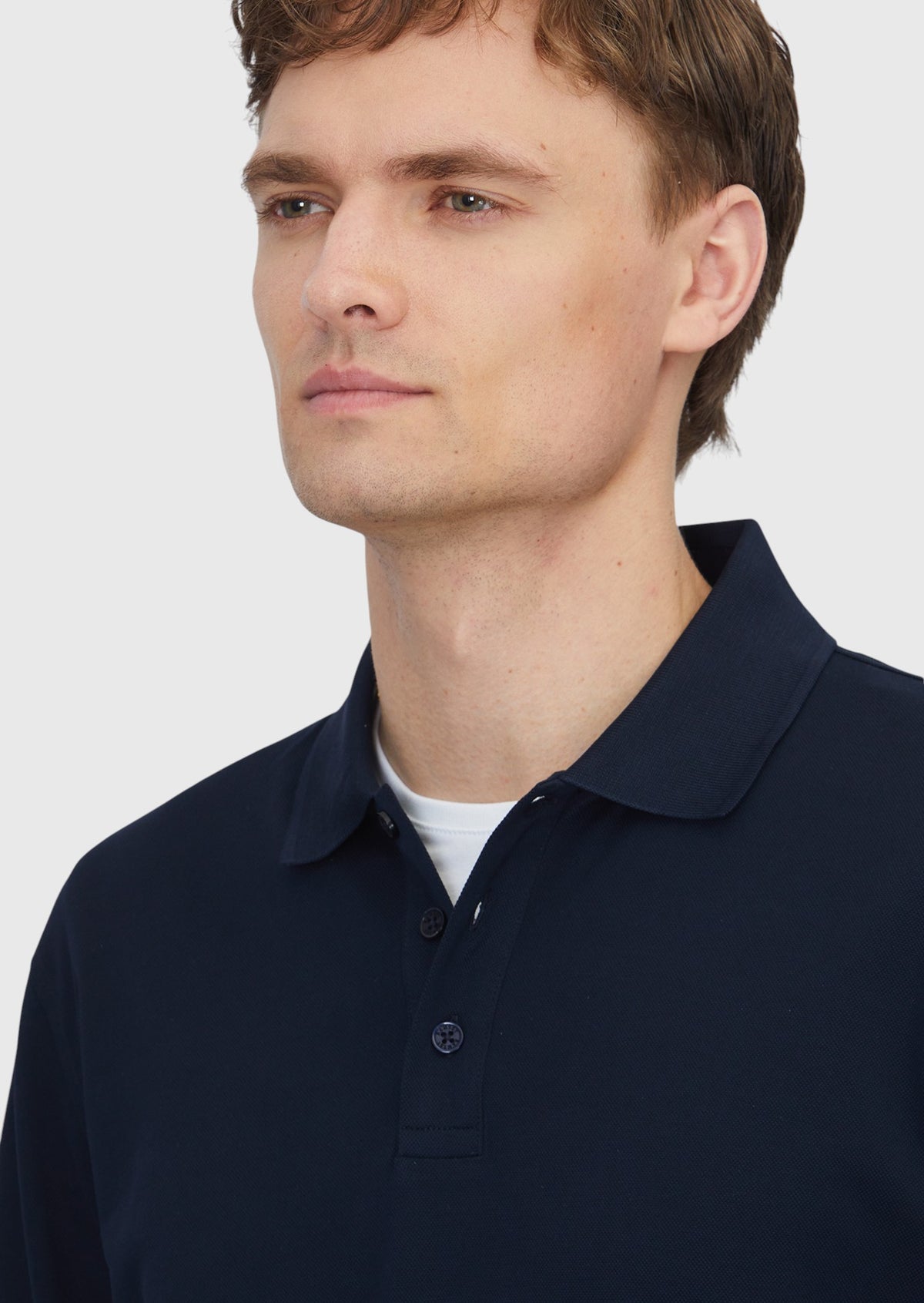 Lacivert Düz Polo Yaka %100 Pamuk T-Shirt