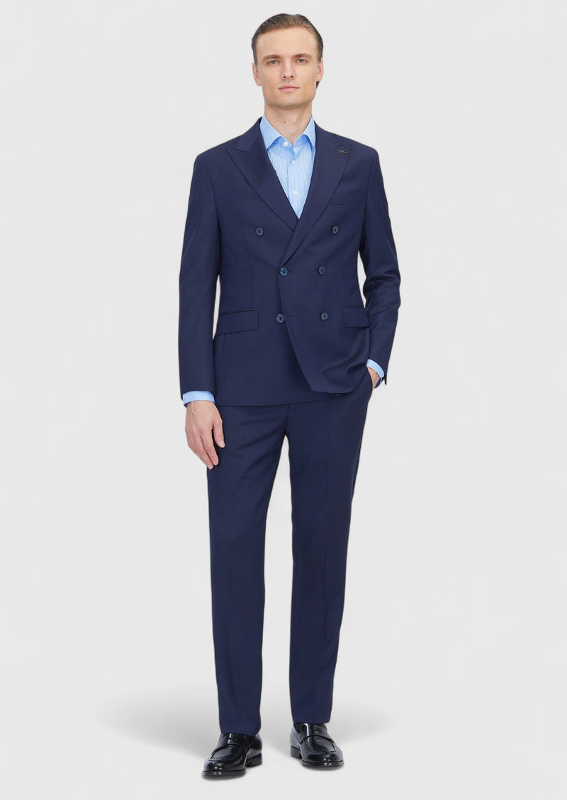 Lacivert Zeroweight Slim Fit Yün Karışımlı Takım Elbise