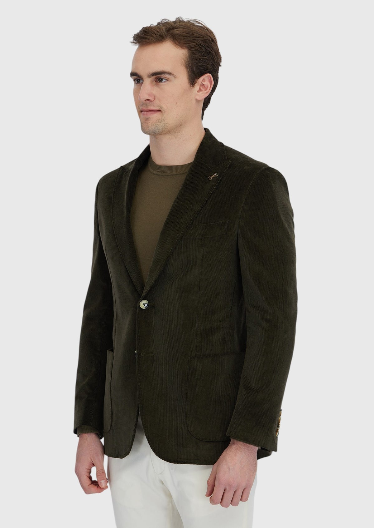 Haki Fitilli Zeroweight Slim Fit %100 Pamuk Ceket