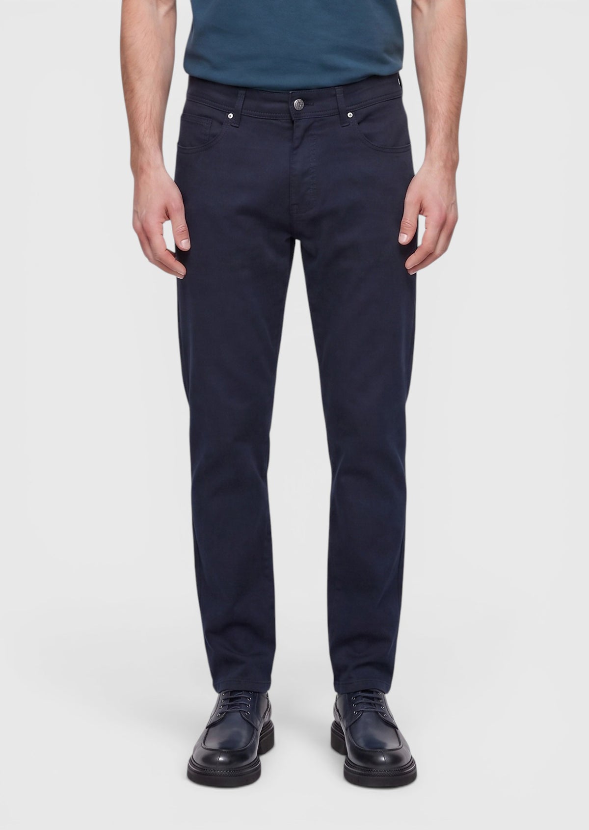 Lacivert Düz Dokuma Slim Fit Casual Pantolon