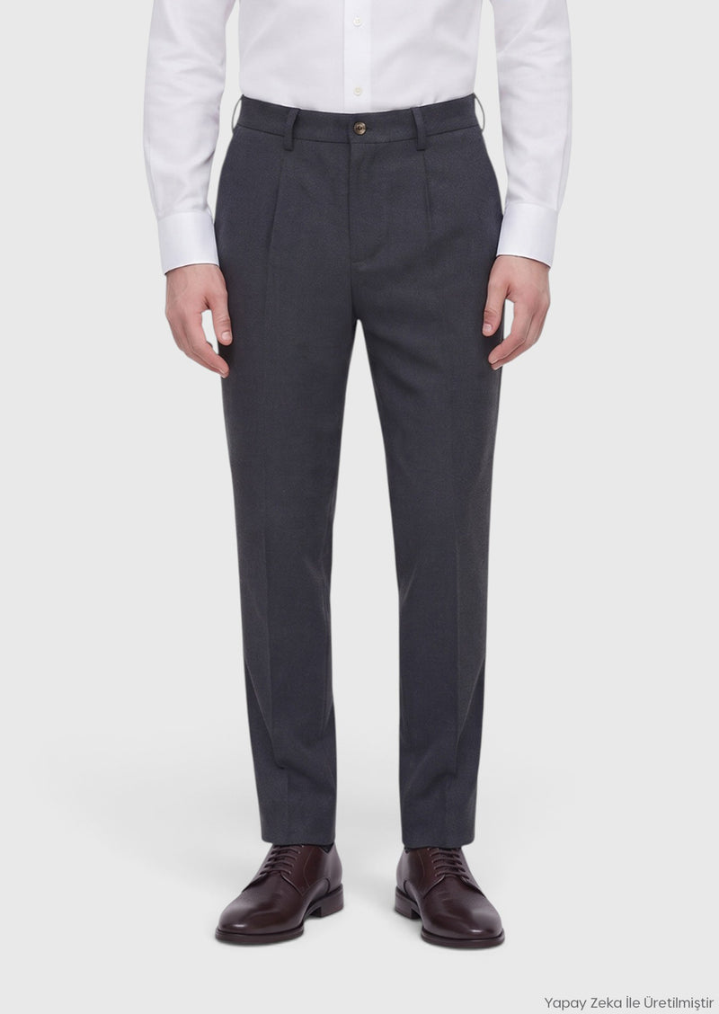 Antrasit Düz Dokuma Jogging Fit Casual Pantolon