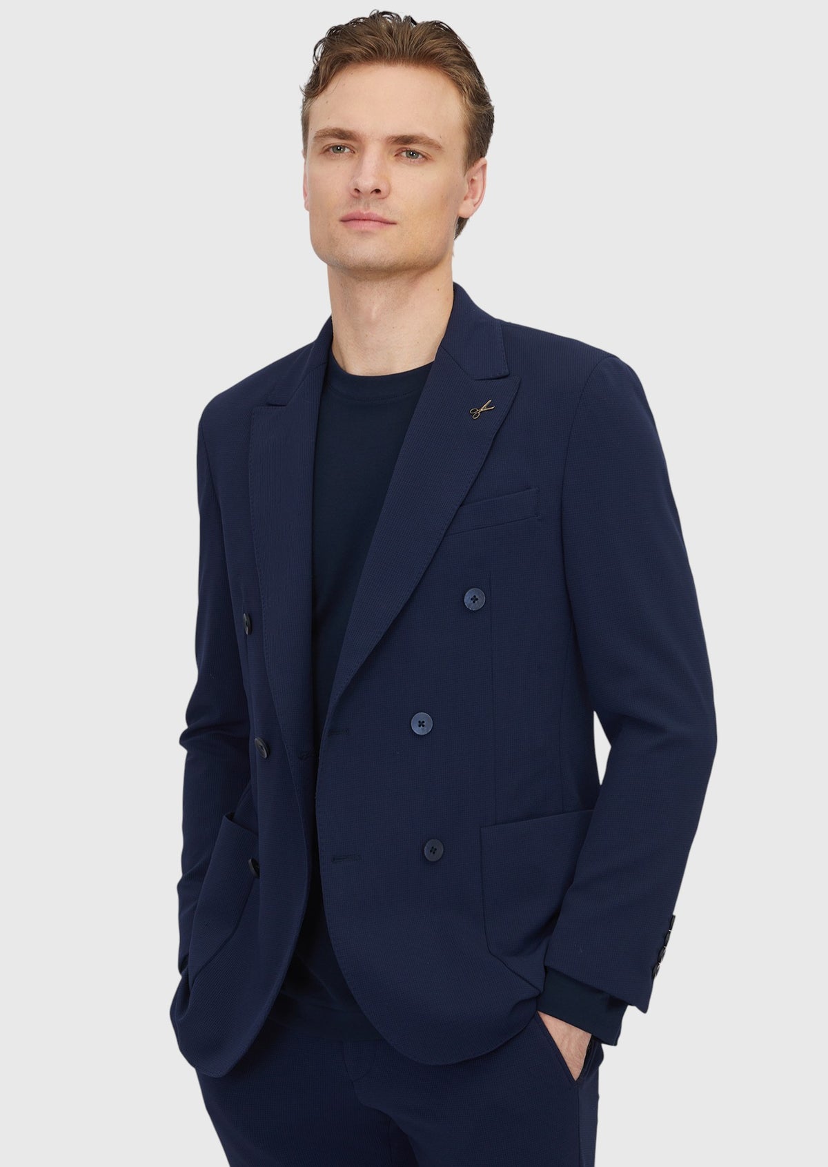 Lacivert Düz Comfort Fit Takım Elbise