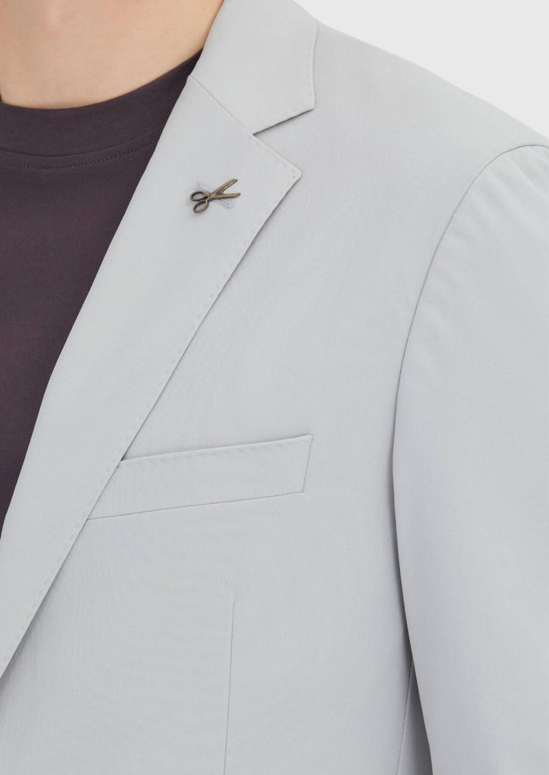 Açık Gri Düz Comfort Fit Örme Takım Elbise